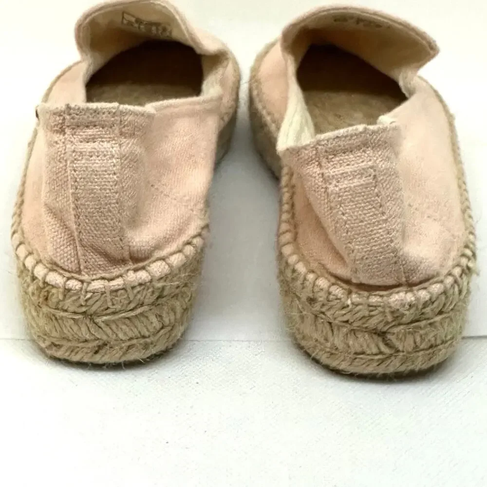 SOLUDOS Anthropologie Beach Day Embroidered Espadrilles Umbrella Chair Pink 7.5